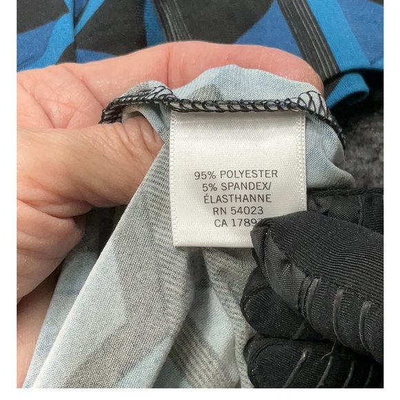 Banana Republic Geometric Blue and Gray Dress - Picture 6 of 7